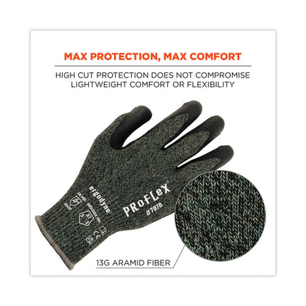 ProFlex 7070 ANSI A7 Nitrile Coated CR Gloves, Green, Small, 12 Pairs/Pack