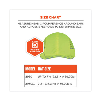 Skullerz 8950 Bump Cap Hat, Short Brim, Lime