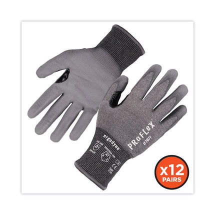 ProFlex 7071 ANSI A7 PU Coated CR Gloves, Gray, Small, 12 Pairs/Pack