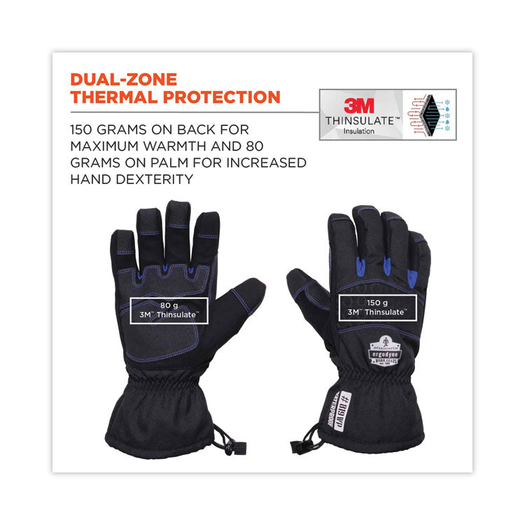 ProFlex 819WP Extreme Thermal WP Gloves, Black, Large, Pair