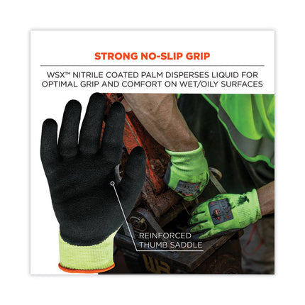 ProFlex 7041 ANSI A4 Nitrile-Coated CR Gloves, Lime, Large, 144 Pairs