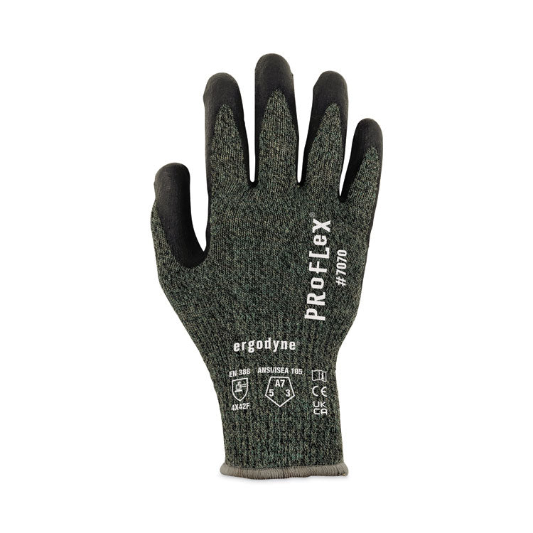 ProFlex 7070 ANSI A7 Nitrile Coated CR Gloves, Green, Medium, Pair