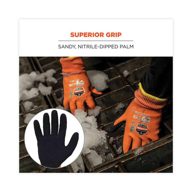 ProFlex 7551 ANSI A5 Coated Waterproof CR Gloves, Orange, Large, Pair