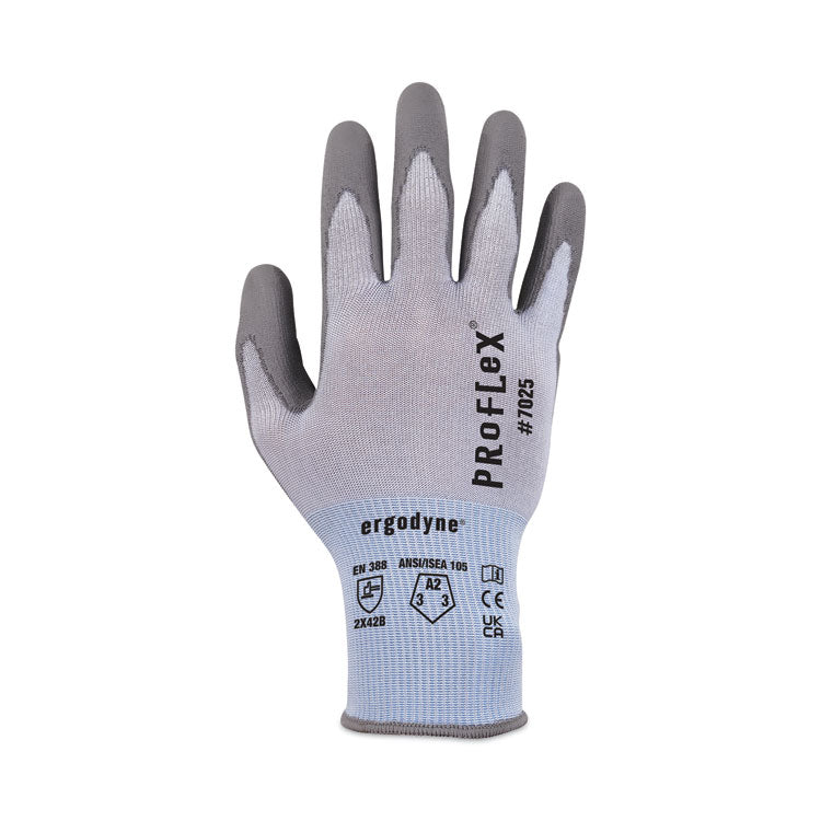 ProFlex 7025 ANSI A2 PU Coated CR Gloves, Blue, 2X-Large, 12 Pairs/Pack