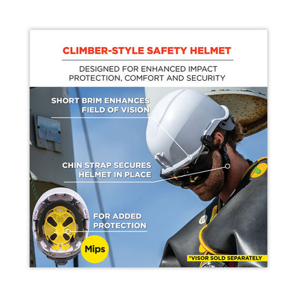 Skullerz 8974-MIPS Class E Safety Helmet with MIPS Elevate Ratchet Suspension, White