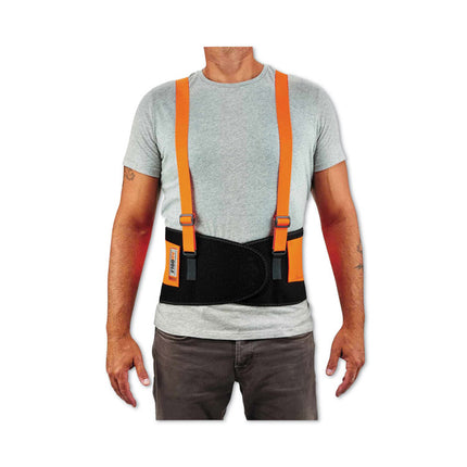 ProFlex 100HV Economy Hi-Vis Spandex Back Support Brace, Small, 25" to 30" Waist, Black/Orange