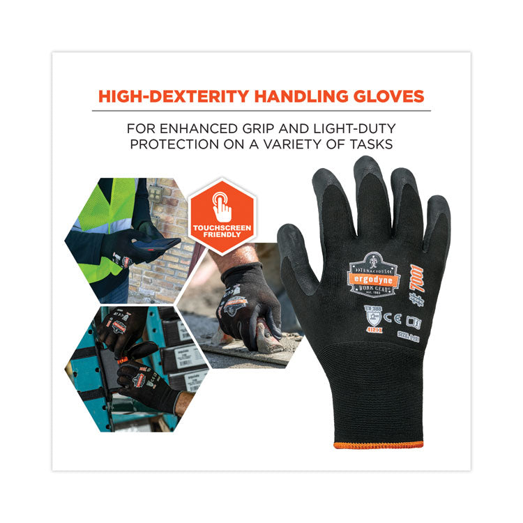 ProFlex 7001 Nitrile-Coated Gloves, Black, Large, Pair