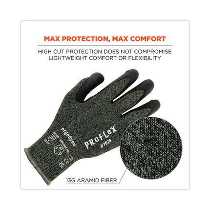 ProFlex 7070 ANSI A7 Nitrile Coated CR Gloves, Green, Medium, Pair