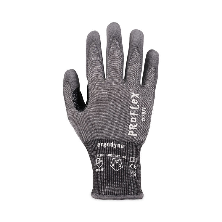 ProFlex 7071 ANSI A7 PU Coated CR Gloves, Gray, 2X-Large, 12 Pairs/Pack