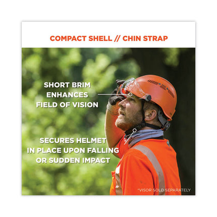 Skullerz 8975V Class C Safety Helmet with 8991 Visor Kit, Smoke Lens, 6-Point Ratchet Suspension, White