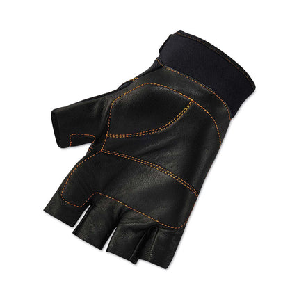ProFlex 901 Half-Finger Leather Impact Gloves, Black, Large, Pair