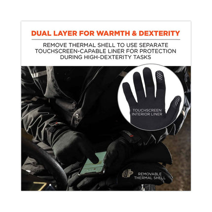 ProFlex 825WP Thermal Waterproof Winter Work Gloves, Black, Large, Pair