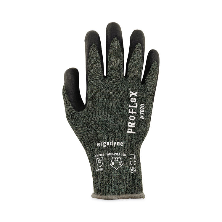 ProFlex 7070 ANSI A7 Nitrile Coated CR Gloves, Green, X-Large, 12 Pairs/Pack