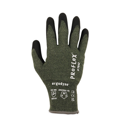 ProFlex 7042 ANSI A4 Nitrile-Coated CR Gloves, Green, Large, Pair