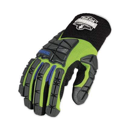 ProFlex 925WP Performance Dorsal Impact-Reducing Thermal Waterproof Gloves, Black/Lime, Large, Pair