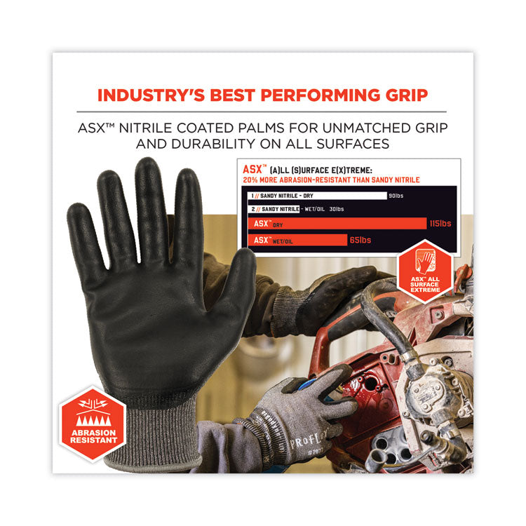 ProFlex 7072 ANSI A7 Nitrile-Coated CR Gloves, Gray, 2X-Large, Pair