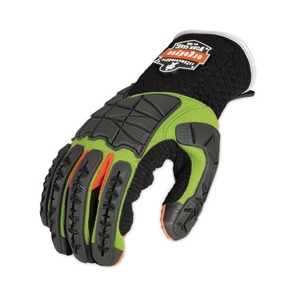 ProFlex 925F(x) Standard Dorsal Impact-Reducing Gloves, Black/Lime, Large, Pair