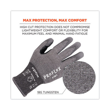 ProFlex 7071 ANSI A7 PU Coated CR Gloves, Gray, 2X-Large, Pair