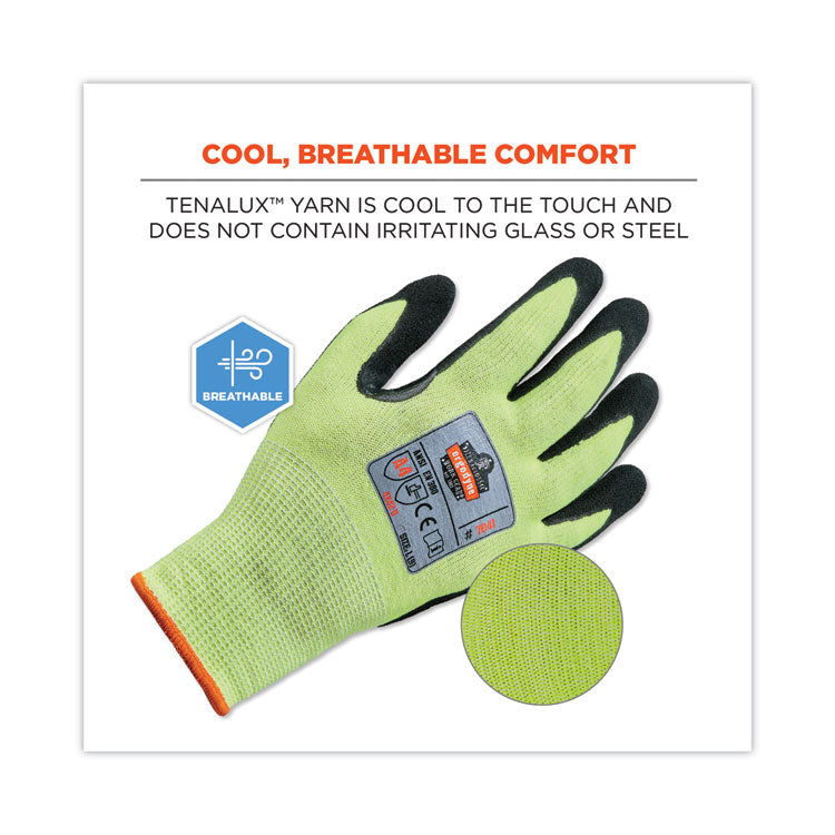 ProFlex 7041 ANSI A4 Nitrile-Coated CR Gloves, Lime, Large, Pair