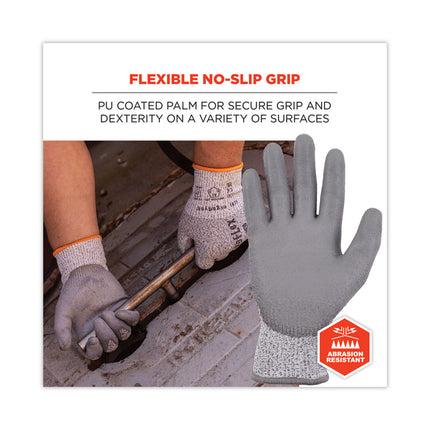 ProFlex 7030 ANSI A3 PU Coated CR Gloves, Gray, Medium, Pair
