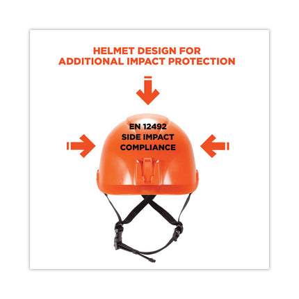 Skullerz 8974V Class E Safety Helmet with 8991 Visor Kit, Clear Lens, 6-Point Ratchet Suspension, Orange
