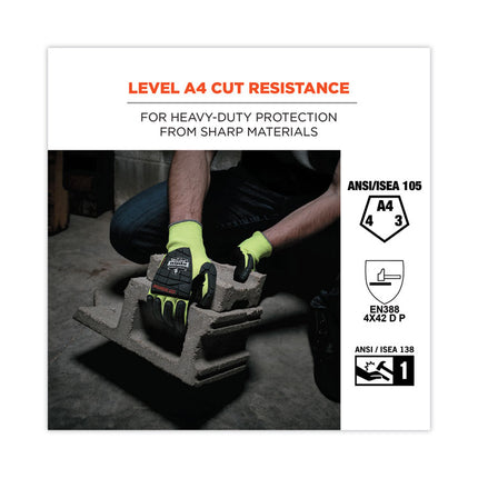 ProFlex 7141 ANSI A4 DIR Nitrile-Coated CR Gloves, Lime, Large, 72 Pairs/Pack