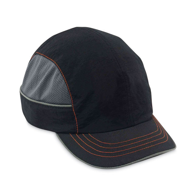 Skullerz 8950XL XL Bump Cap Hat, Short Brim, Black
