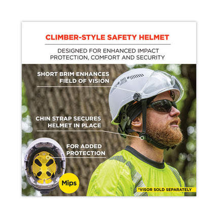 Skullerz 8975-MIPS Class C Safety Helmet with MIPS Elevate Ratchet Suspension, White