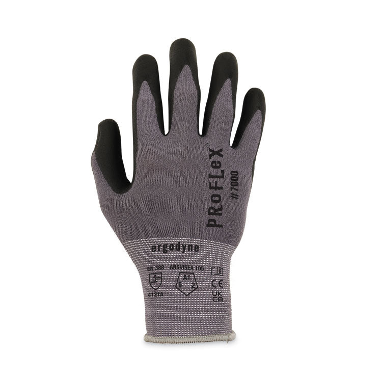 ProFlex 7000 Nitrile-Coated Gloves Microfoam Palm, Gray, Small, 12 Pairs/Pack