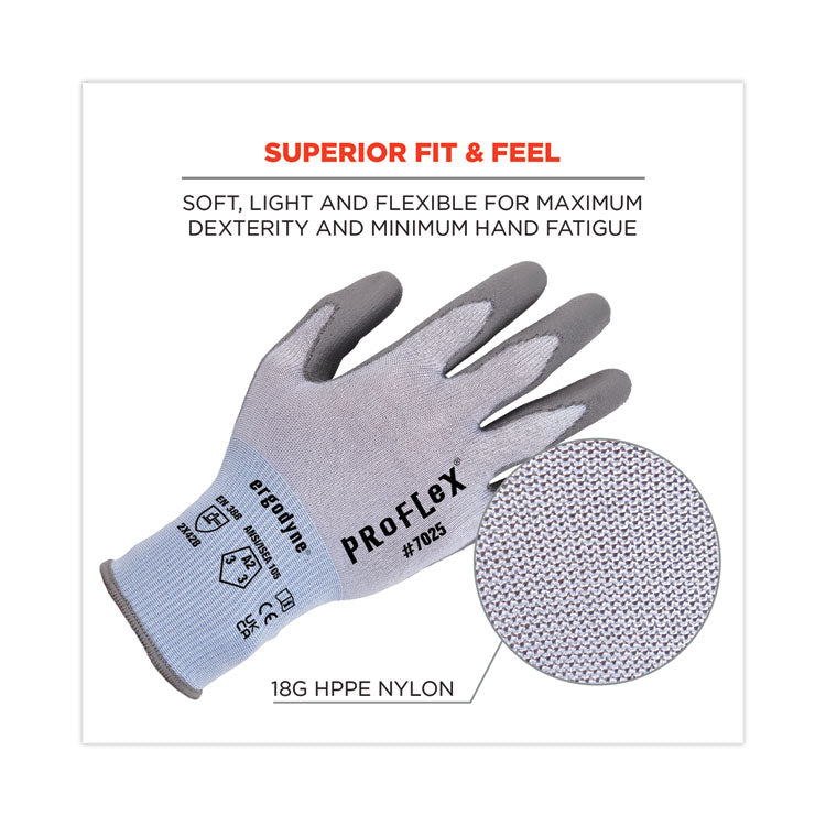 ProFlex 7025 ANSI A2 PU Coated CR Gloves, Blue, X-Large, Pair