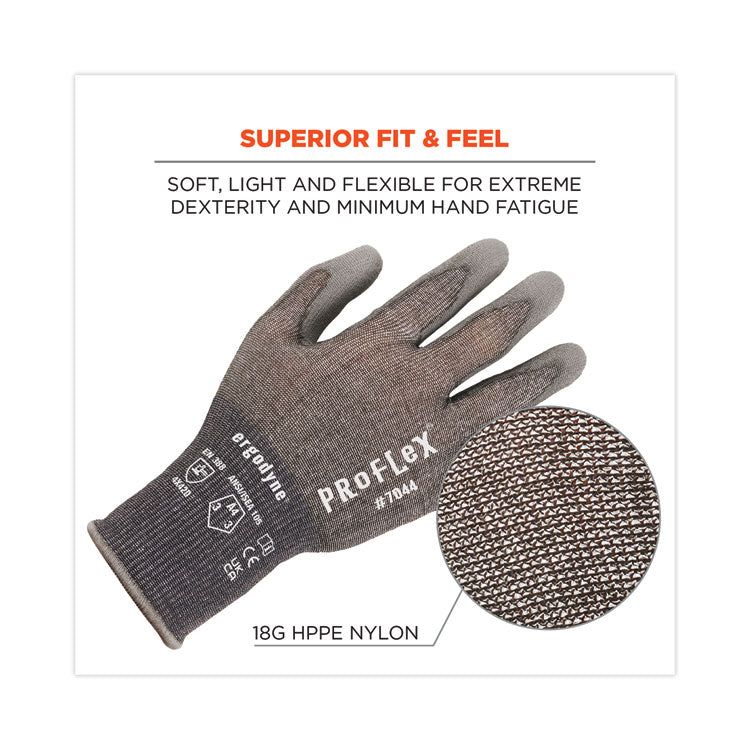 ProFlex 7044 ANSI A4 PU Coated CR Gloves, Gray, X-Large, 12 Pairs/Pack