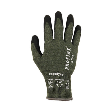ProFlex 7042 ANSI A4 Nitrile-Coated CR Gloves, Green, Large, 12 Pairs/Pack