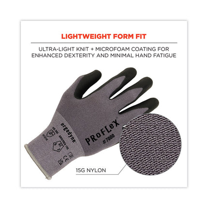 ProFlex 7000 Nitrile-Coated Gloves Microfoam Palm, Gray, 2X-Large, 12 Pairs/Pack