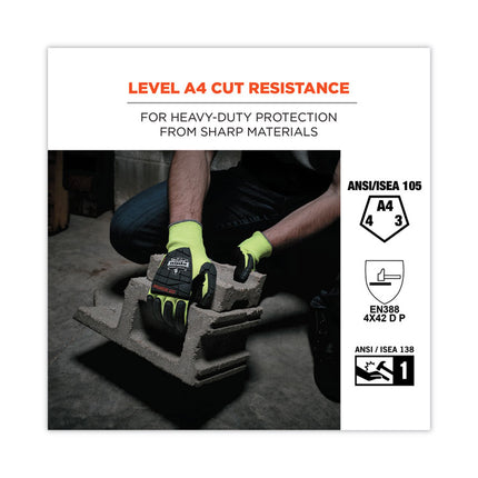 ProFlex 7141 ANSI A4 DIR Nitrile-Coated CR Gloves, Lime, Medium, 72 Pairs/Pack