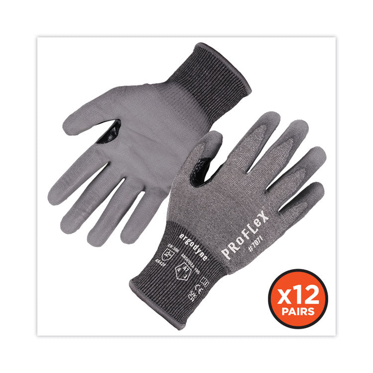 ProFlex 7071 ANSI A7 PU Coated CR Gloves, Gray, 2X-Large, 12 Pairs/Pack
