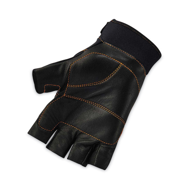 ProFlex 901 Half-Finger Leather Impact Gloves, Black, Medium, Pair