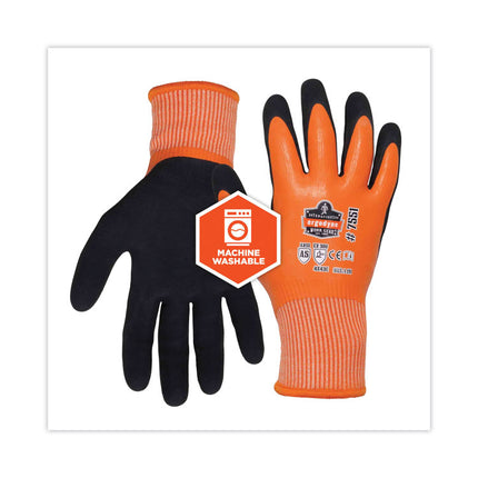 ProFlex 7551 ANSI A5 Coated Waterproof CR Gloves, Orange, Large, Pair