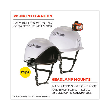 Skullerz 8975-MIPS Class C Safety Helmet with MIPS Elevate Ratchet Suspension, White