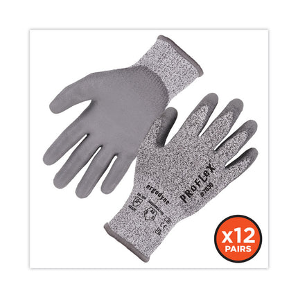 ProFlex 7030 ANSI A3 PU Coated CR Gloves, Gray, Large, 12 Pairs/Pack