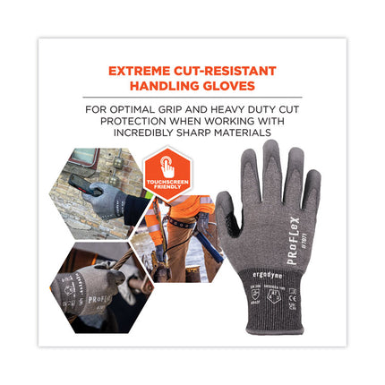 ProFlex 7071 ANSI A7 PU Coated CR Gloves, Gray, Large, Pair