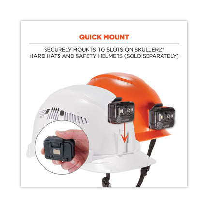 Skullerz 8987 Rechargeable Hard Hat LED Light, 2.5 x 3 x 2, Black