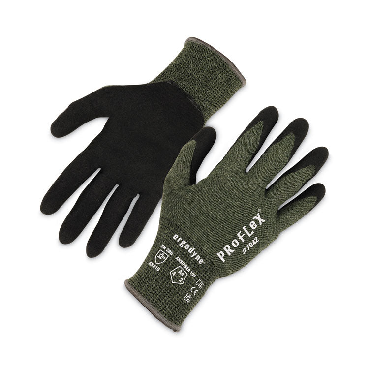 ProFlex 7042 ANSI A4 Nitrile-Coated CR Gloves, Green, 2X-Large, Pair