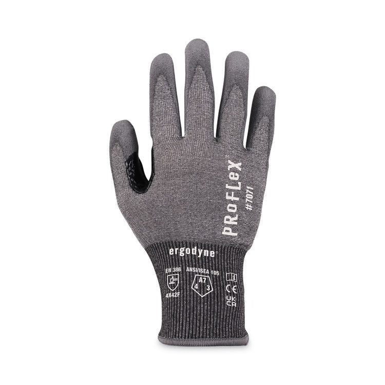 ProFlex 7071 ANSI A7 PU Coated CR Gloves, Gray, Small, Pair
