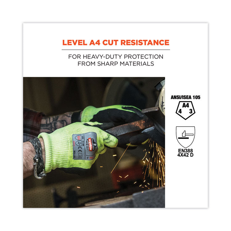 ProFlex 7041 ANSI A4 Nitrile-Coated CR Gloves, Lime, Large, 144 Pairs