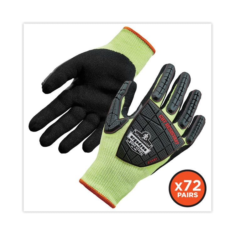 ProFlex 7141 ANSI A4 DIR Nitrile-Coated CR Gloves, Lime, Medium, 72 Pairs/Pack