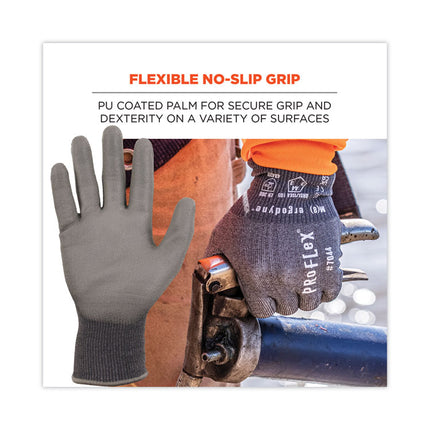 ProFlex 7044 ANSI A4 PU Coated CR Gloves, Gray, 2X-Large, Pair
