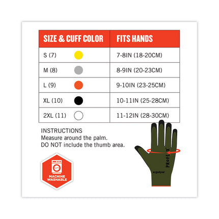 ProFlex 7042 ANSI A4 Nitrile-Coated CR Gloves, Green, Small, 12 Pairs/Pack