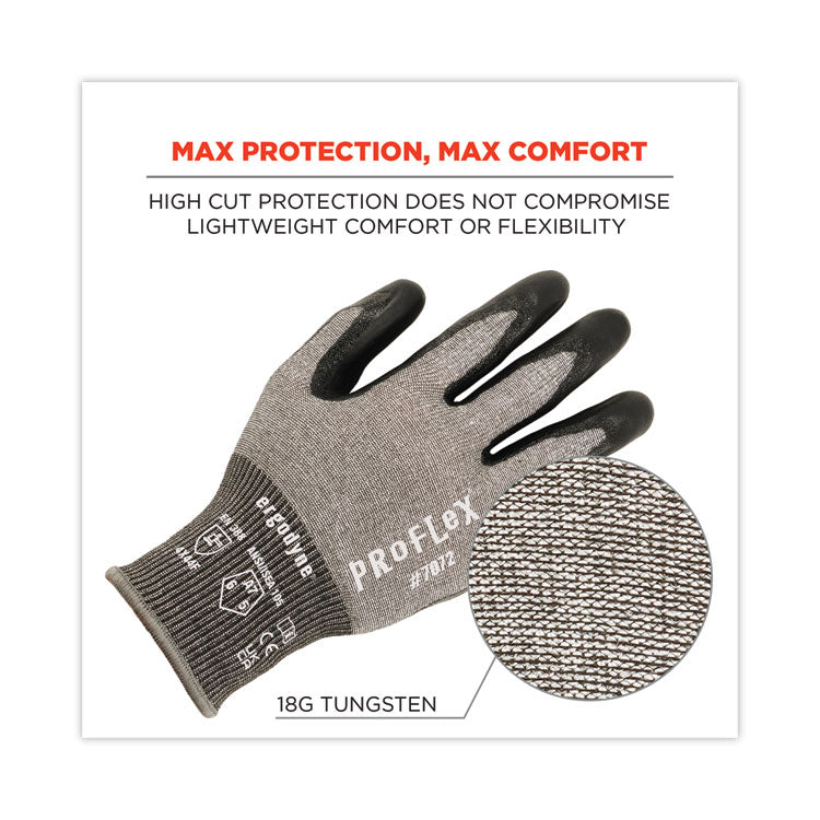 ProFlex 7072 ANSI A7 Nitrile-Coated CR Gloves, Gray, 2X-Large, 12 Pairs/Pack