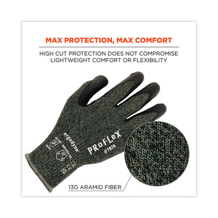 ProFlex 7070 ANSI A7 Nitrile Coated CR Gloves, Green, 2X-Large, Pair