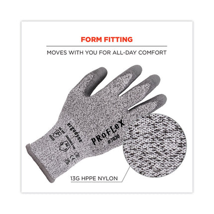 ProFlex 7030 ANSI A3 PU Coated CR Gloves, Gray, Small, 12 Pairs/Pack